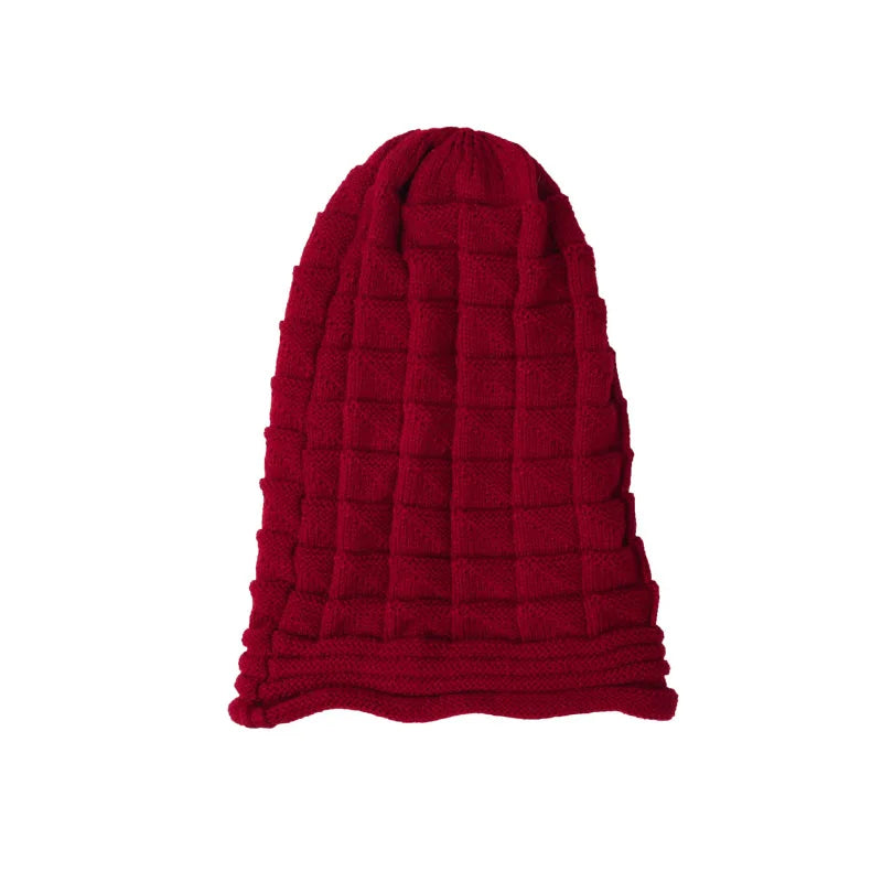 Knitted Hat Women's Autumn And Winter Head Cap Fashion Solid Color Outdoor Windproof Keep Warm Thicken Knitted Hats