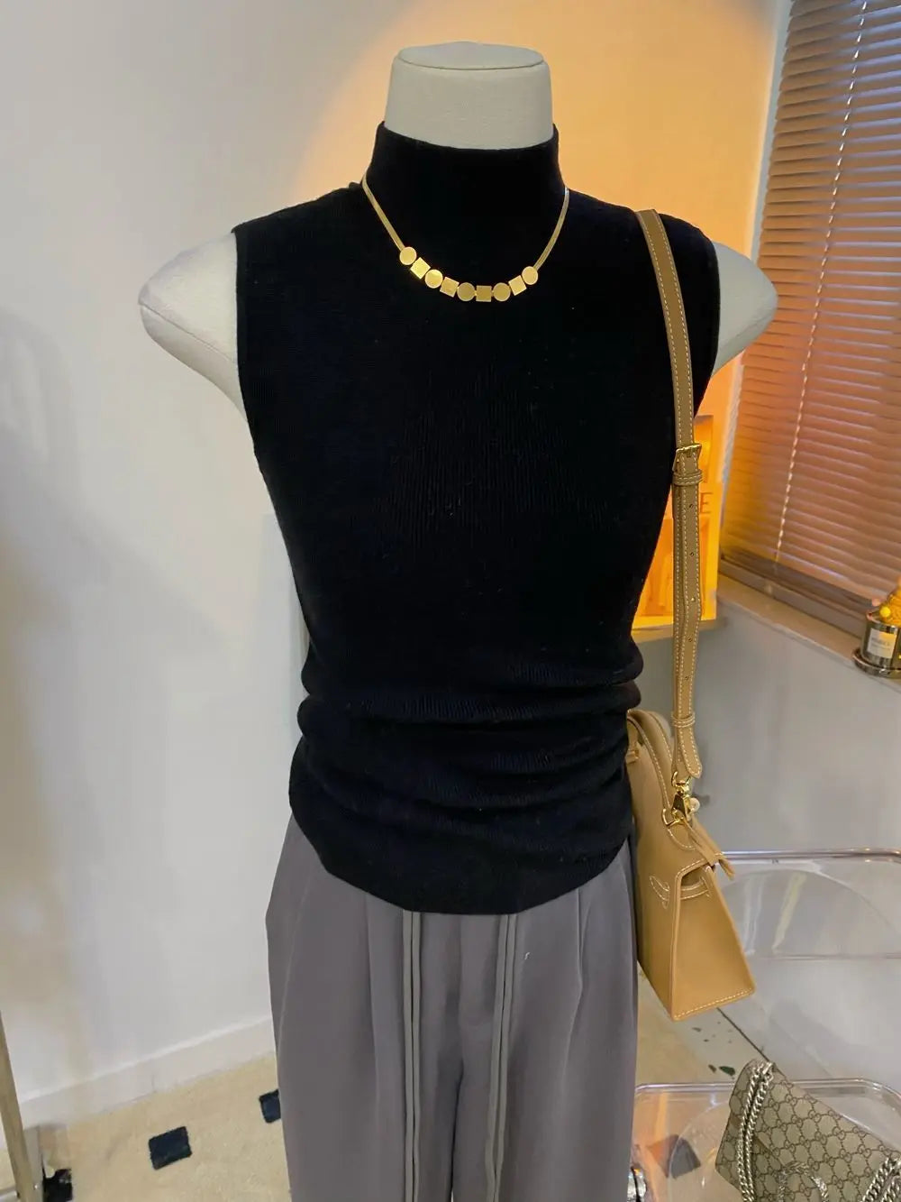 Sweater Vests Women Simple Half High Collar Fashion Autumn Basic Slim Sleeveless Sweaters All-match Ulzzang Leisure Knitting Ins