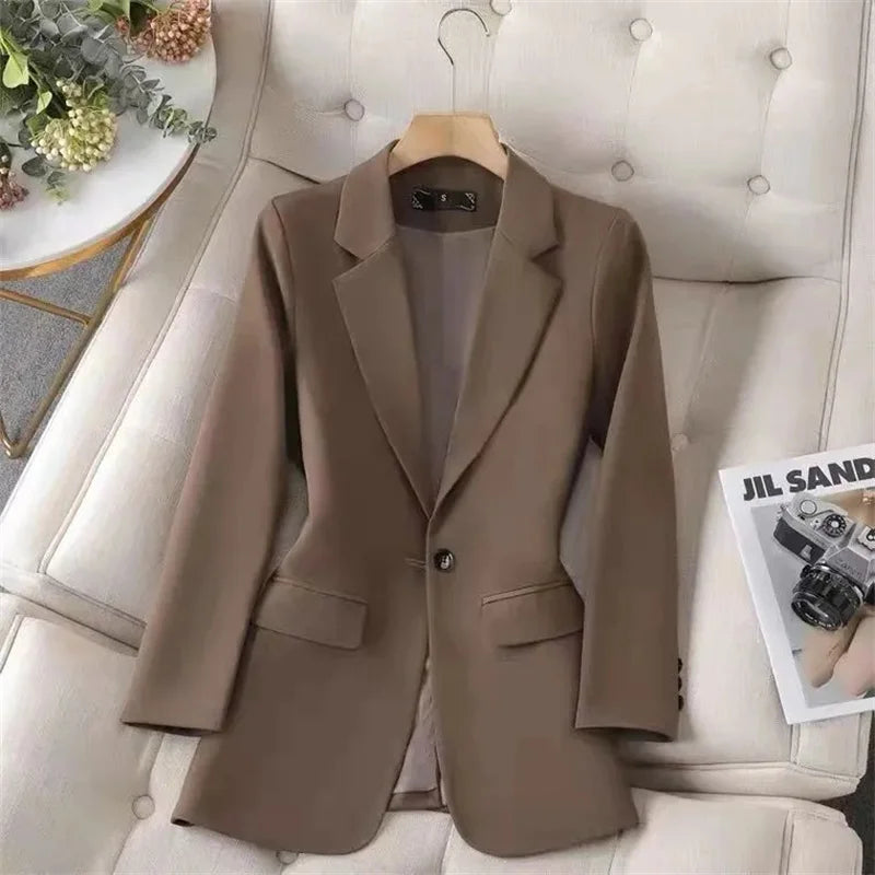Women Blazer Office Ladies Elegant Outwear Long Sleeve Work Wear Classy Female Pink Suit African Autumn Fashion 2025 New