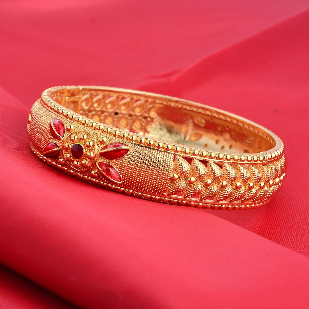 Dubai Wholesale Gold Color Bangles For Women Indian Charm Bracelet Jewellery Arabic Wedding Party Banquet Gifts
