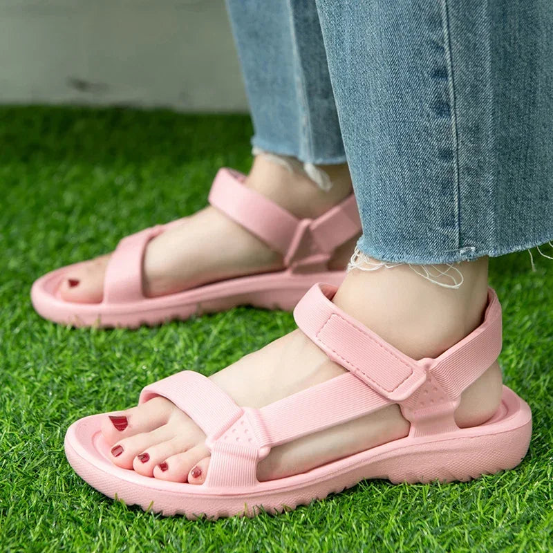 Sandals Woman Summer 2025 New Fashion Platform Sport Casual Flat Sandals Non-slip Outdoor Beach Sandalias Chaussure Femme