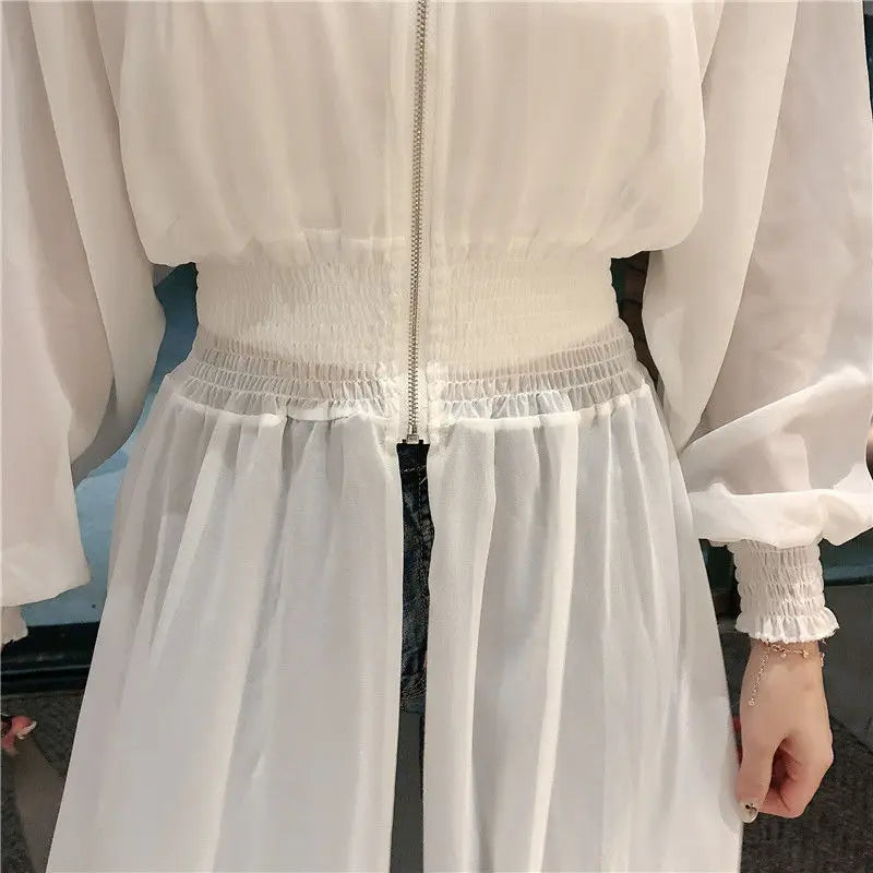 Long Jackets Women Summer Thin Sun-proof Korean Fashion Ins Sheer Breathable Casual New Solid Clothing Female Harajuku All-match