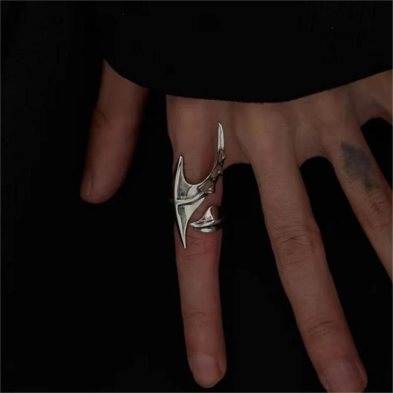 Personality Irregular Hyperbole Cyberpunk Gothic Hip Hop Punk Alien Ring Alloy Unisex Finger Rings Jewelry Costume Accessories