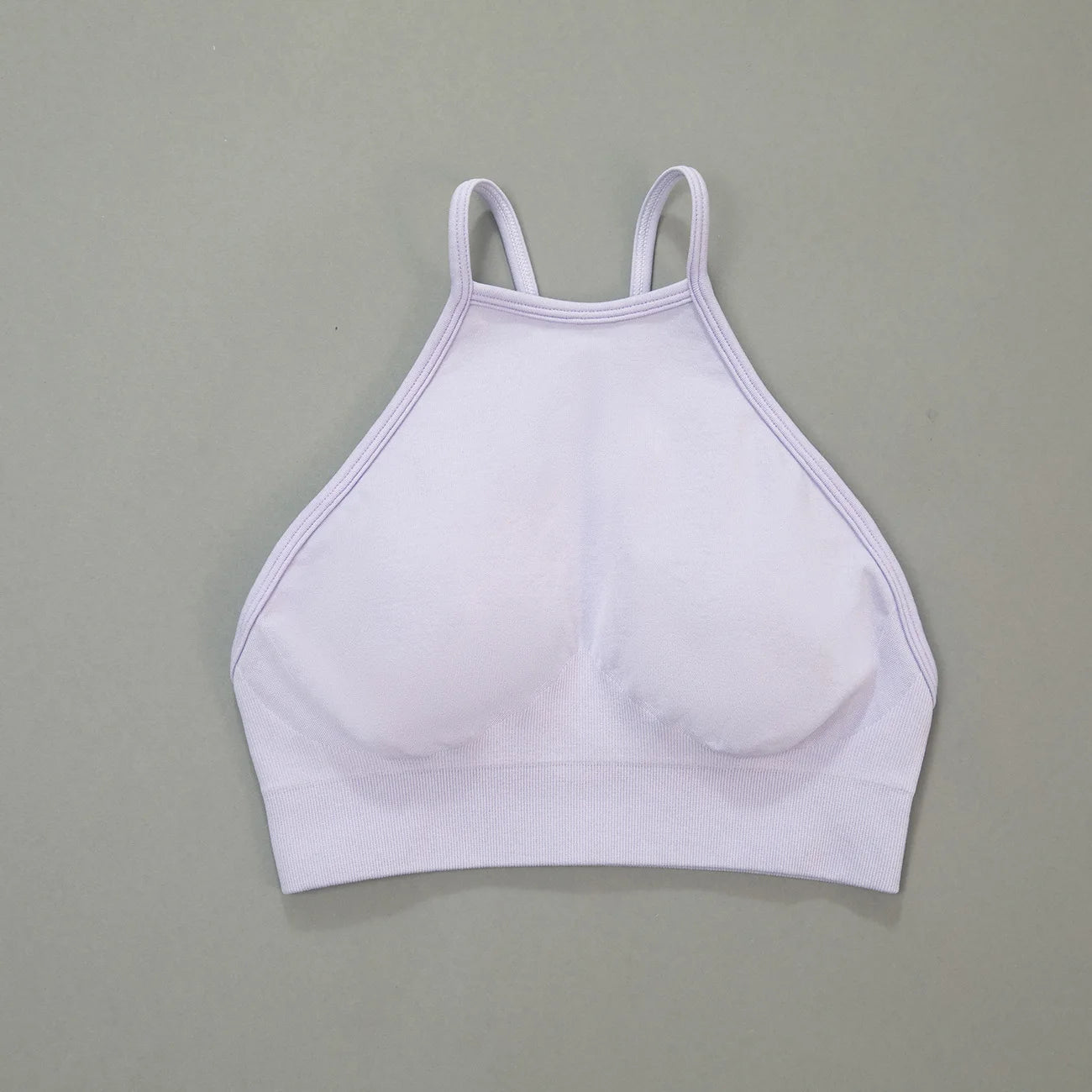 Women Sports Bra for Workout High Neck Gym Crop Top Nylon Fitness Shirts Padded Activewear