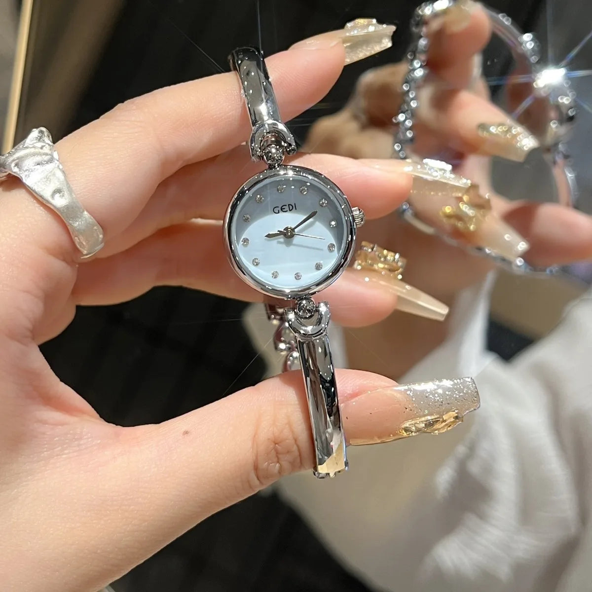 Fashion Top Brand Ladies Wristwatch Full Steel Waterproof Small Dial Quartz Silver Women Dress Watch Reloj Mujer Montre Femme