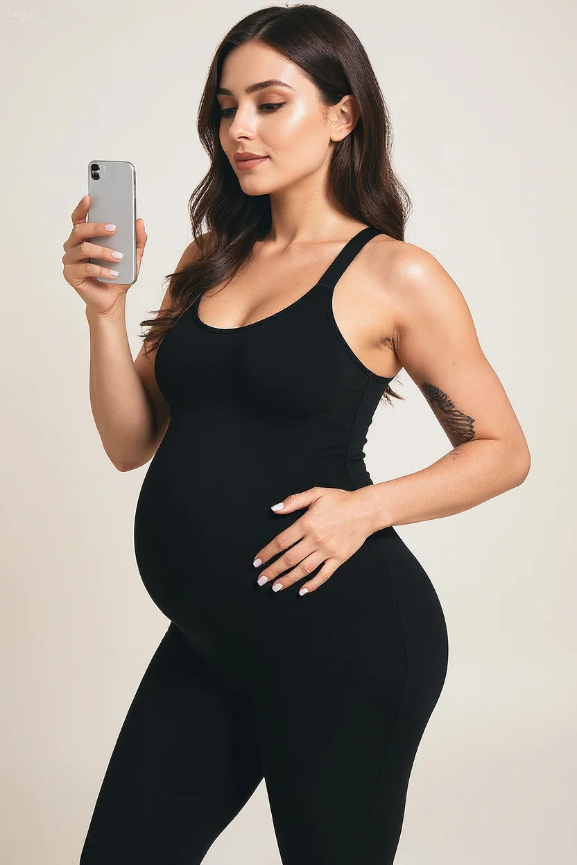 Maternity Back Cross Jumpsuit Tight Fitting and Hip Lifting Elastic Casual Outerwear for Pregnant Women Maternity Cloth