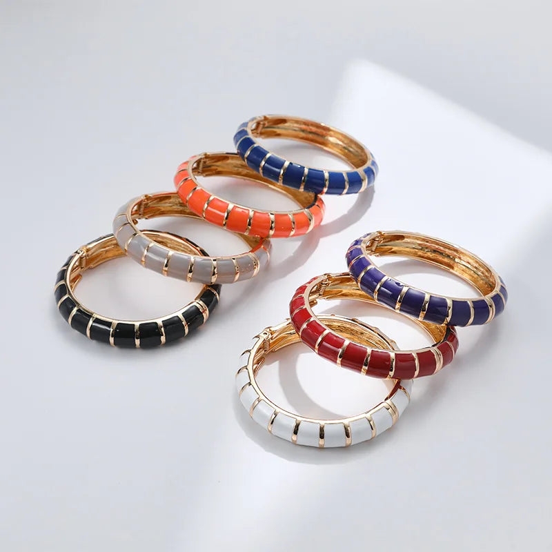 Multicolor Enamel Metal Bangles For Women New Designed Fashion Trendy Jewelry Accessories Gifts Bohemia Fancy Styles Bijoux