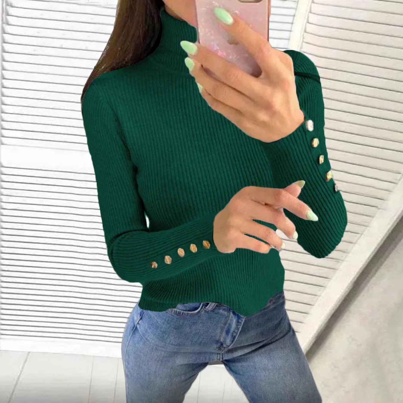 Elegant Sweaters Woman Sueter Negro Sueter Feminino Women's Autumn High Neck Pullover Knitted Sweater New  Tops Mujeres Juvenil