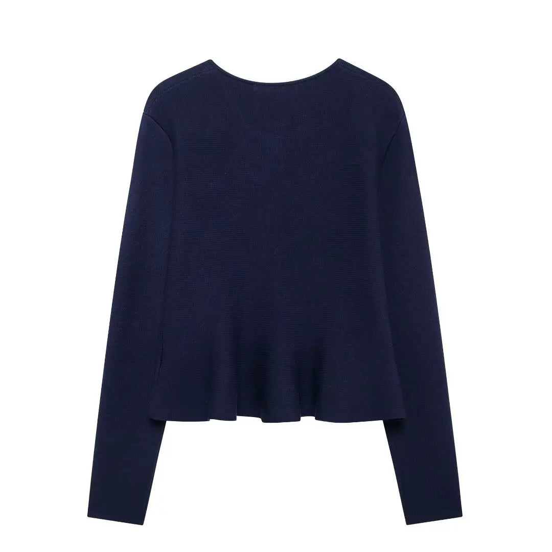 HH Women Skirt Suit O-Neck Single Breasted Long Sleeve Knitted Cardigan Top+Elegant Elastic Waist High Street Mini Skirt