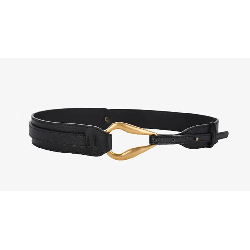 Belt Woman for Dress Brand Leather Luxury Designer Women Suit Outerwear Western Elegant Belt for Women's SweaterCoat Accessories