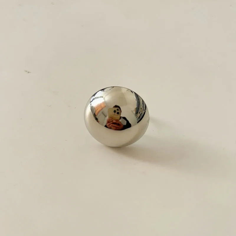 Round Metal Adjustable Ring European And American Style Personalized Fashion Ring Ladies Girls Travel Wedding Accessories 2024