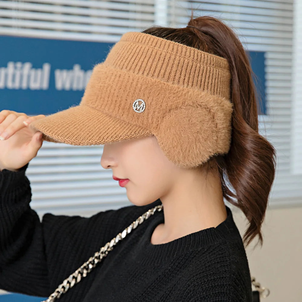 New Women Winter Hat  Fashion Streetwear Decorate Beanie Hat For Women Casual Knitted Warm Cap