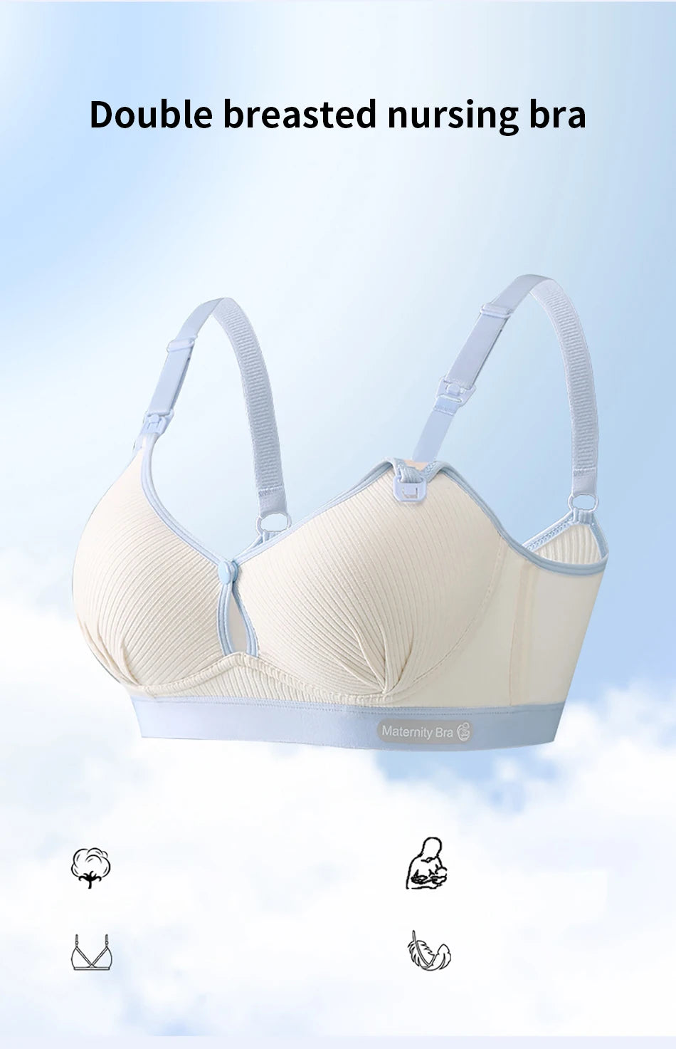 Maternity Nursing Bra No Underwire Front Open Gathered Support Cups Bralette Soft Comfort for Pregnant Women Underwear Clothing