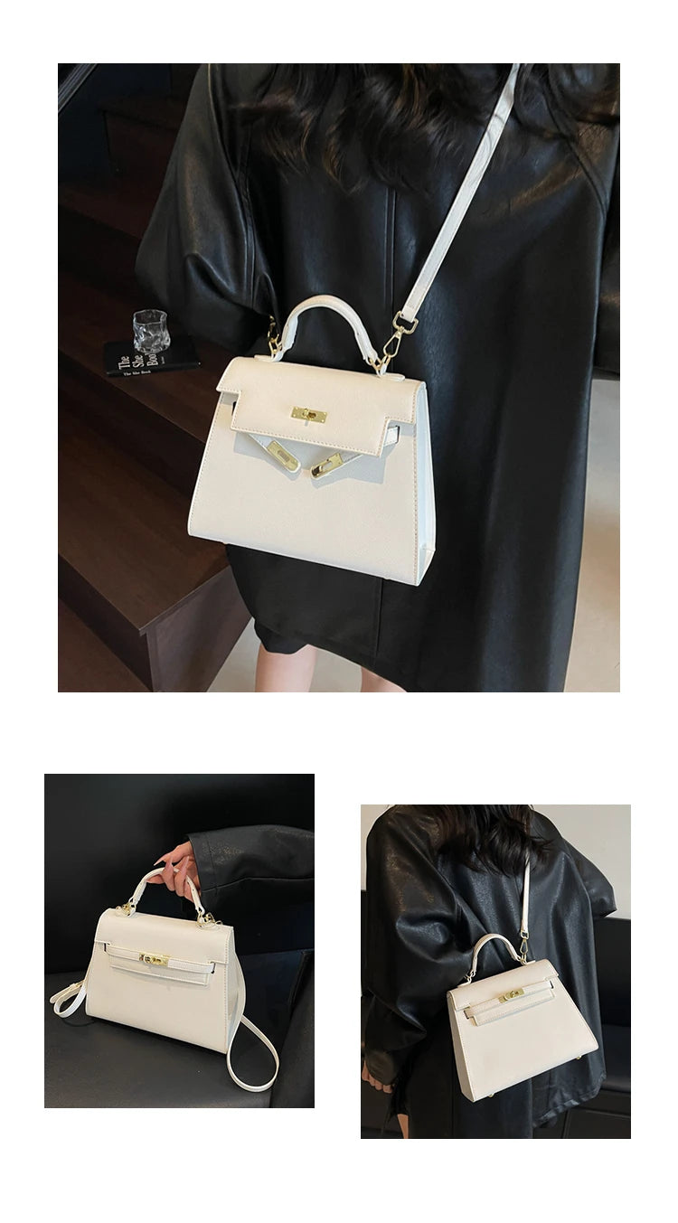 Stylish High-End Minimalist Handbag For Women Featuring Trendy Design And Large Capacity Solid Color Crossbody Bag Luxury