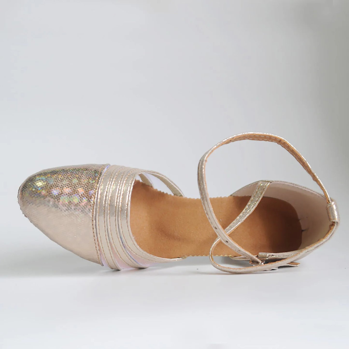 Fashion Latin Dancing Shoes Women Soft Rubber Sole Closed Toe Modern Tango Ballroom Party Lady Sequins Latin Dance Shoes
