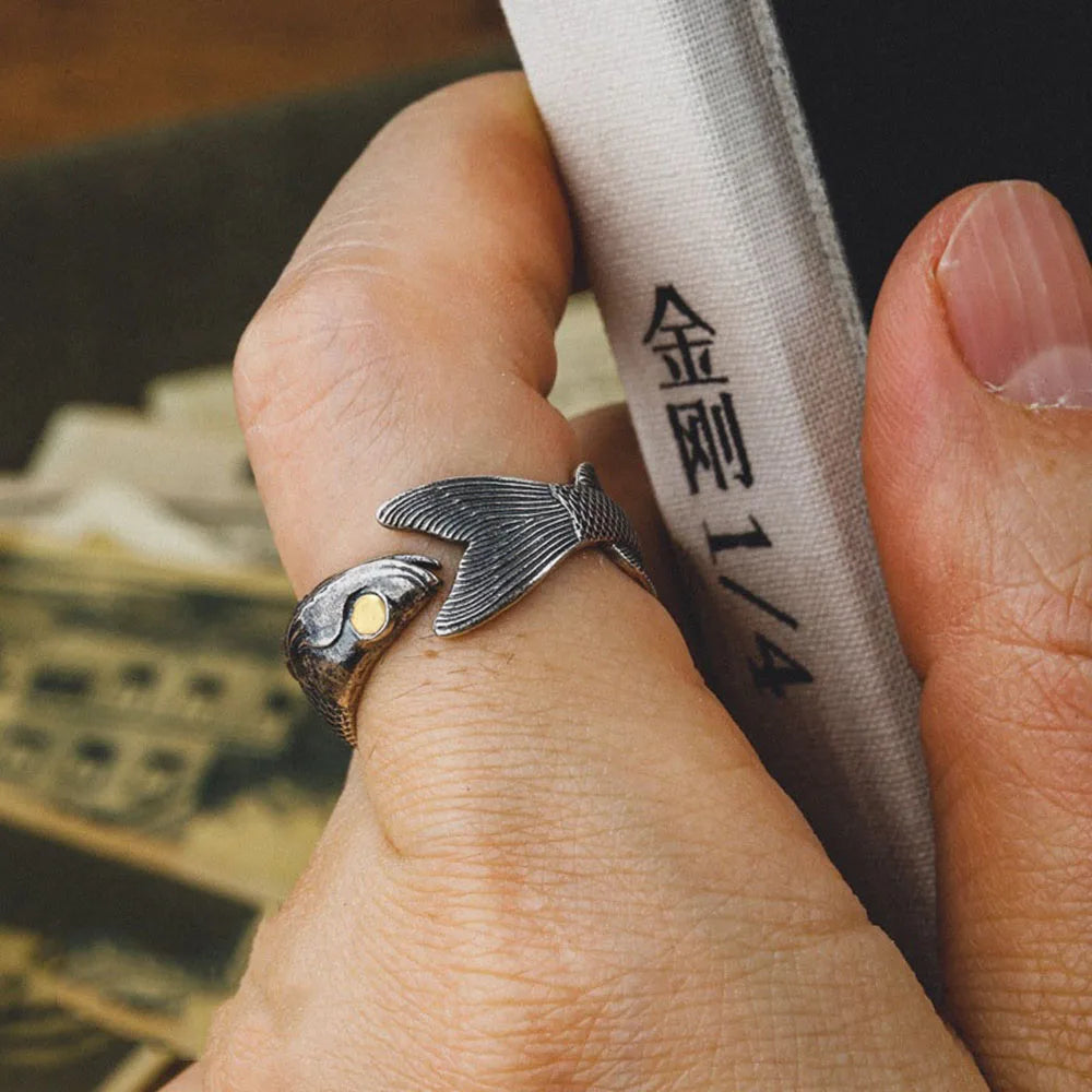 Unique Ring Finger Cute Fish Open Ring for Women Man Fashion Animal Punk Fine Jewelry