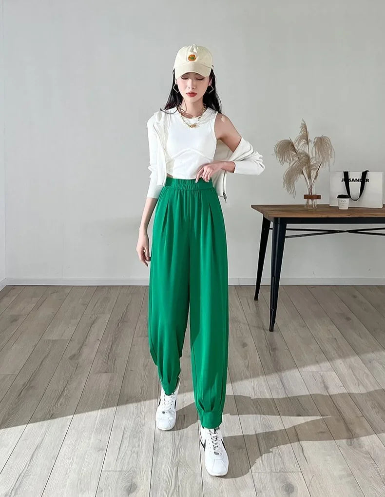 Female Trousers New In Pencil Women's Harem Pants Xxl Trends 2025 Outfits High Quality One Size Chic and Elegant Original G 90s