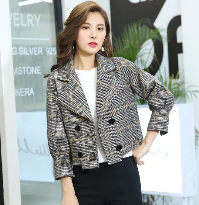 Outerwears Korean Style Wool & Blend Coats for Women 2025 New Arrivals Jacket Luxury Clothing Trend Deals In Tweed Blazer Woman