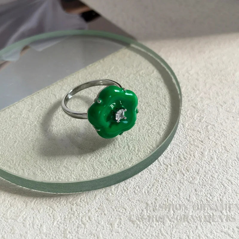 Delicate Jewelry 2022 New Elegant Temperament Flower Rings For Women Party Gifts Hot Selling