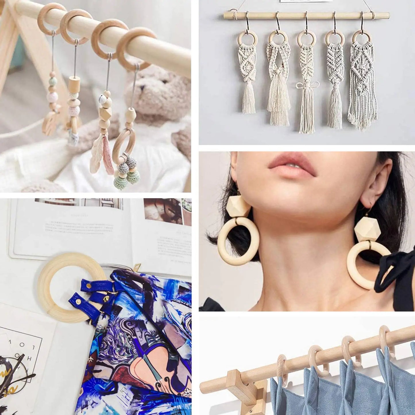 150 Pcs 25 Mm/1 Inch Wooden Craft Ring Unfinished Wooden Rings Circle Wood Pendant Connectors For DIY Projects HOT!