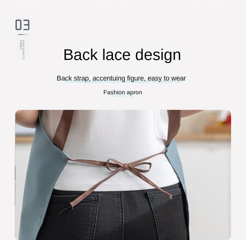 Kitchen Apron Waterproof Oilproof Convenient Pocket Chef Cooking Apron Men Women Barista Manicurist Work Aprons Waiter Uniform
