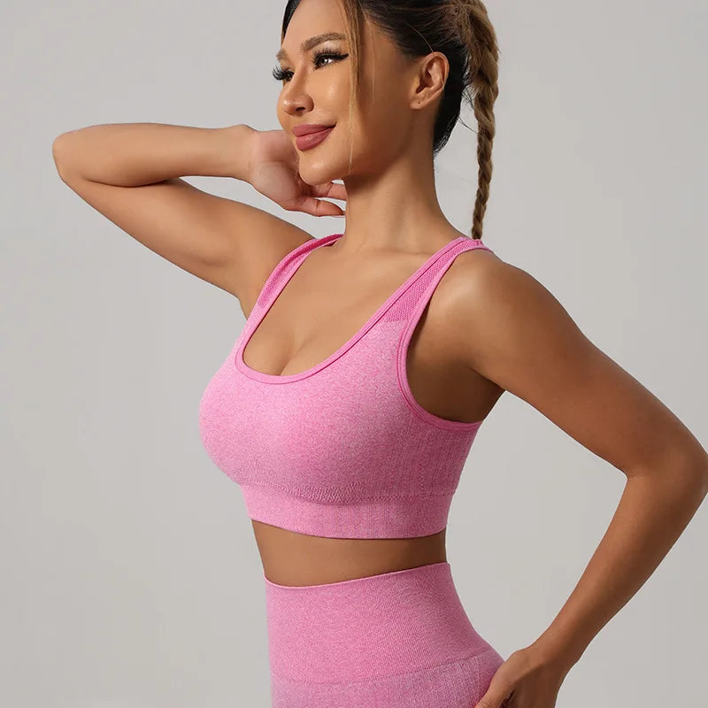 Women Sport Bras Yoga Shirt Fitness Running Vest Underwear Padded Bra Crop Sports Workout Top Wireless Push Up Brassiere New