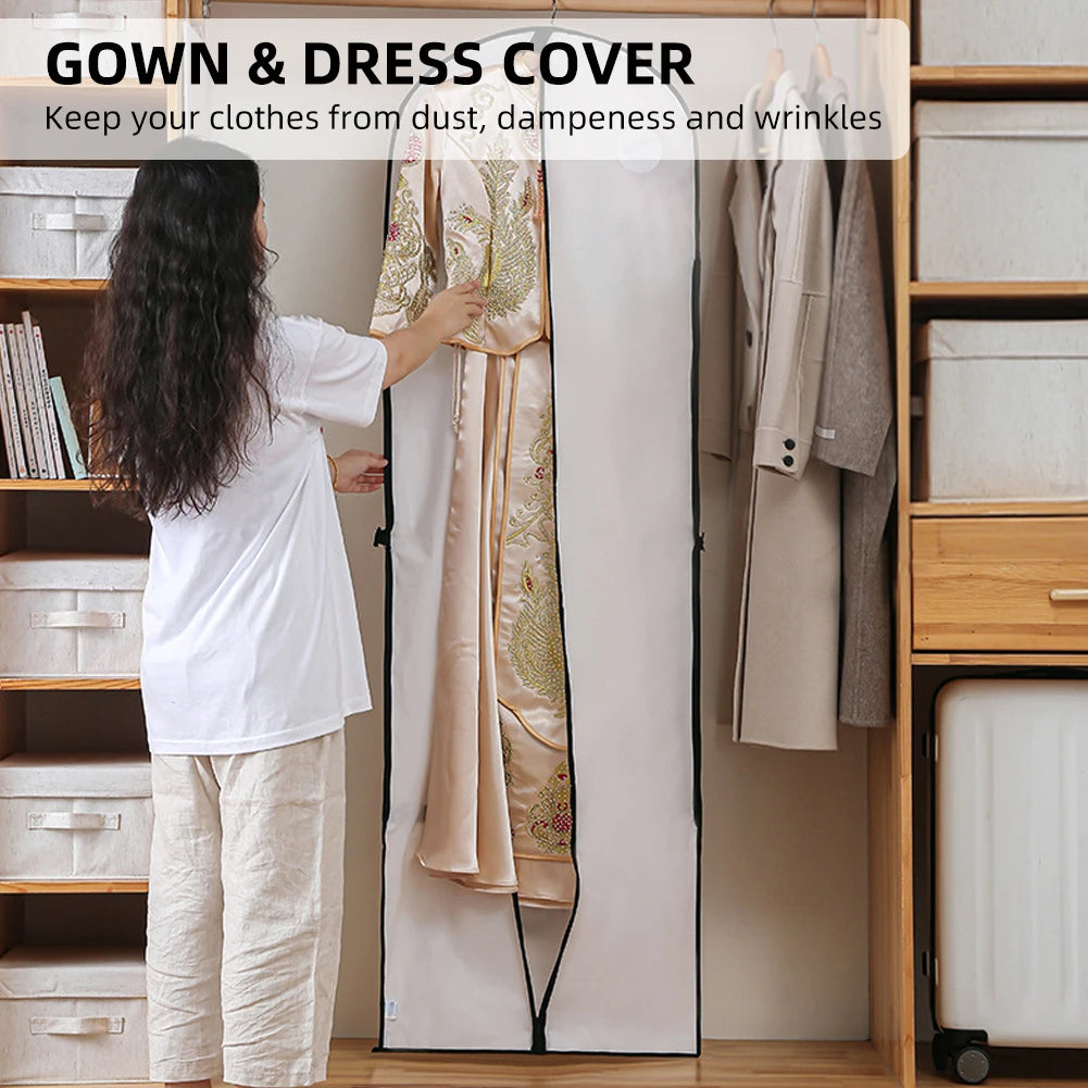 Wedding Gown Cover Dress Garment Clothes Storage Bag Foldable Dampproof Dustproof Washable Wedding Dress Long Dress Bag