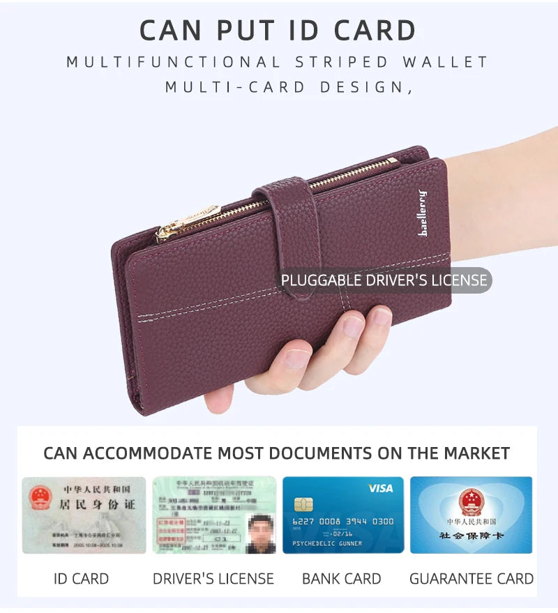 Women Long Wallets Slim Purse Handbags Female Purse Luxury Card Holder High Quality Zipper Wallet Pocket For Women