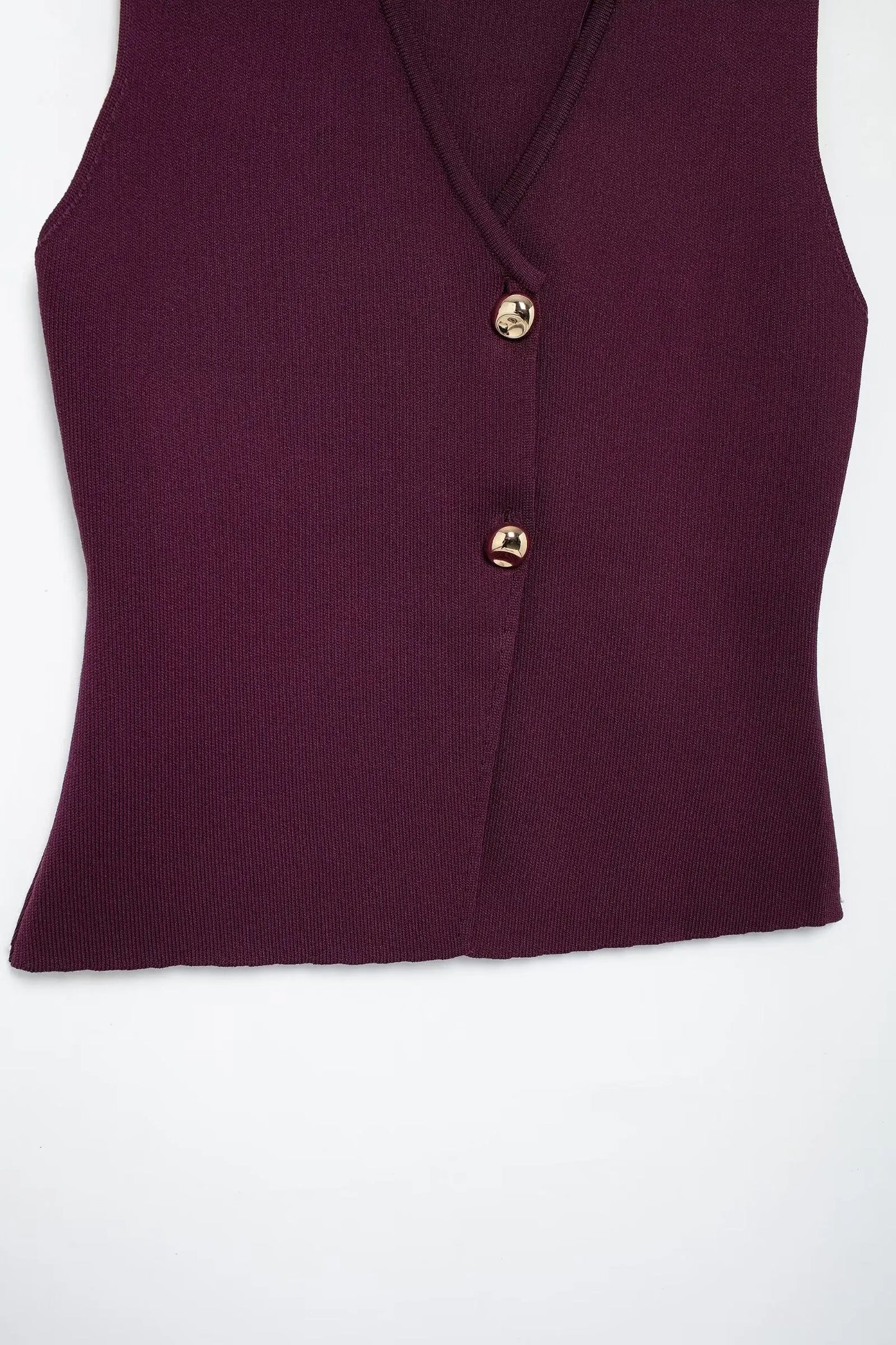 HH 2025 Women Skirt Set Wine Red Knitted V-Neck Sleeveless Slim Vest +Solid High Waist Zipper Patchwork Long Skirt Street