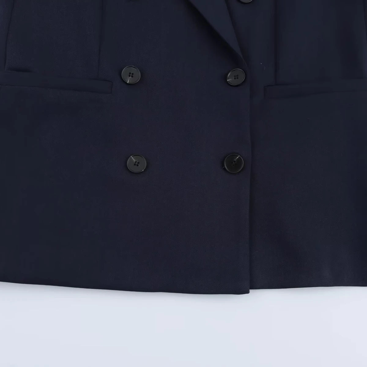 Women's Basic Suit Jacket Trousers Suit Lapel Double-breasted Top High Waist Pants Spring and Summer New Casual Chic Suit