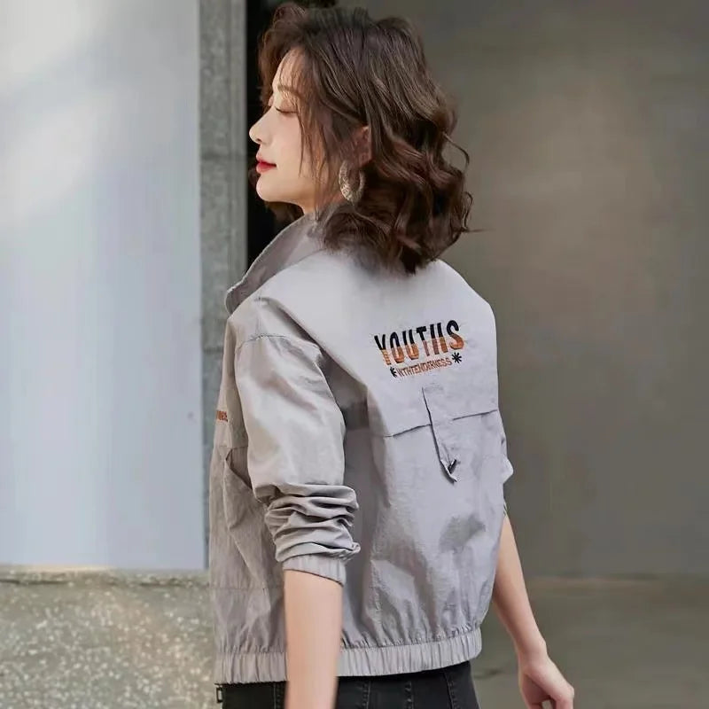 Sunscreen Coat Women's Summer Outerwear Breathable Joker UV Protection Sun-Protective Clothing Jacket Thin 2024 New Female Tops