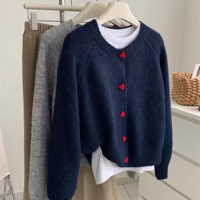 Sweater Jacket for Women Early Autumn Knitted Cardigan with Loose Tops