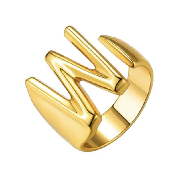 26 English Letter Ring Opening Adjustable Female Personality Internet Celebrity Ring Fashion Jewelry Couple Mother's Day Gift