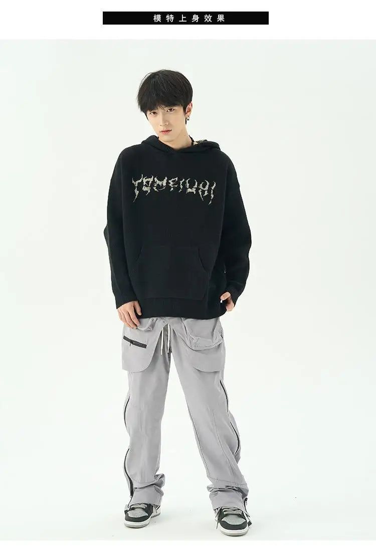 Slouchy hooded sweaters for men in winter American knitwear sweater port vibe small crowd high street lovers sweater trend top