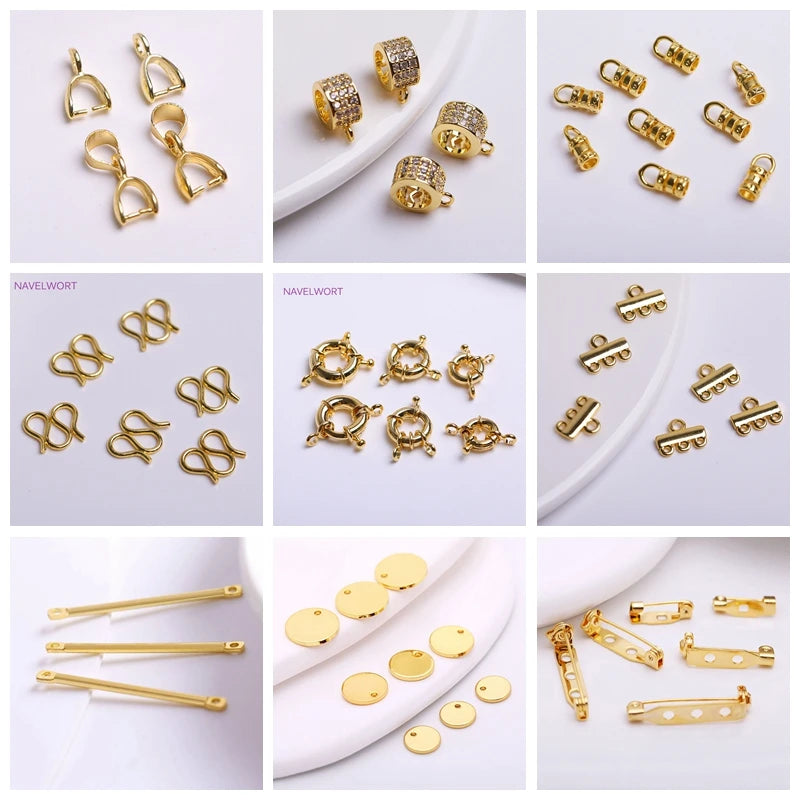 Wholesale 18K Gold Plated Brass 6/8/10/12MM Round Twist Closed Ring Connectors Accessories For DIY Jewelry Making Supplies