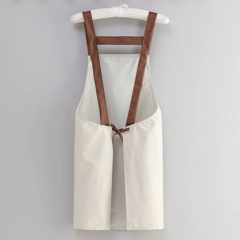 Kitchen Cooking Apron Women Men Waterproof Oil-proof Apron Household Work Clothes with Pockets for Hotel Resturant Coffee Shop