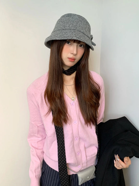 Fashionable Bow-Tie Bucket Hat For Women Which Makes Your Face Look Smaller New Retro Versatile Hat For Autumn And Winter