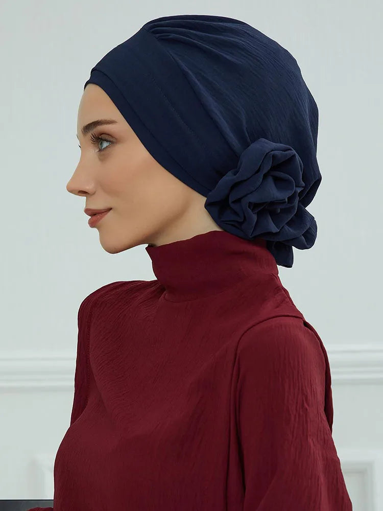 Islamic Hat Hijabs For Woman Trendy Flower Headscarf Undercap Bonnet Women Muslim Turban Hat Ladies Head Wrap Bandana Skullcap