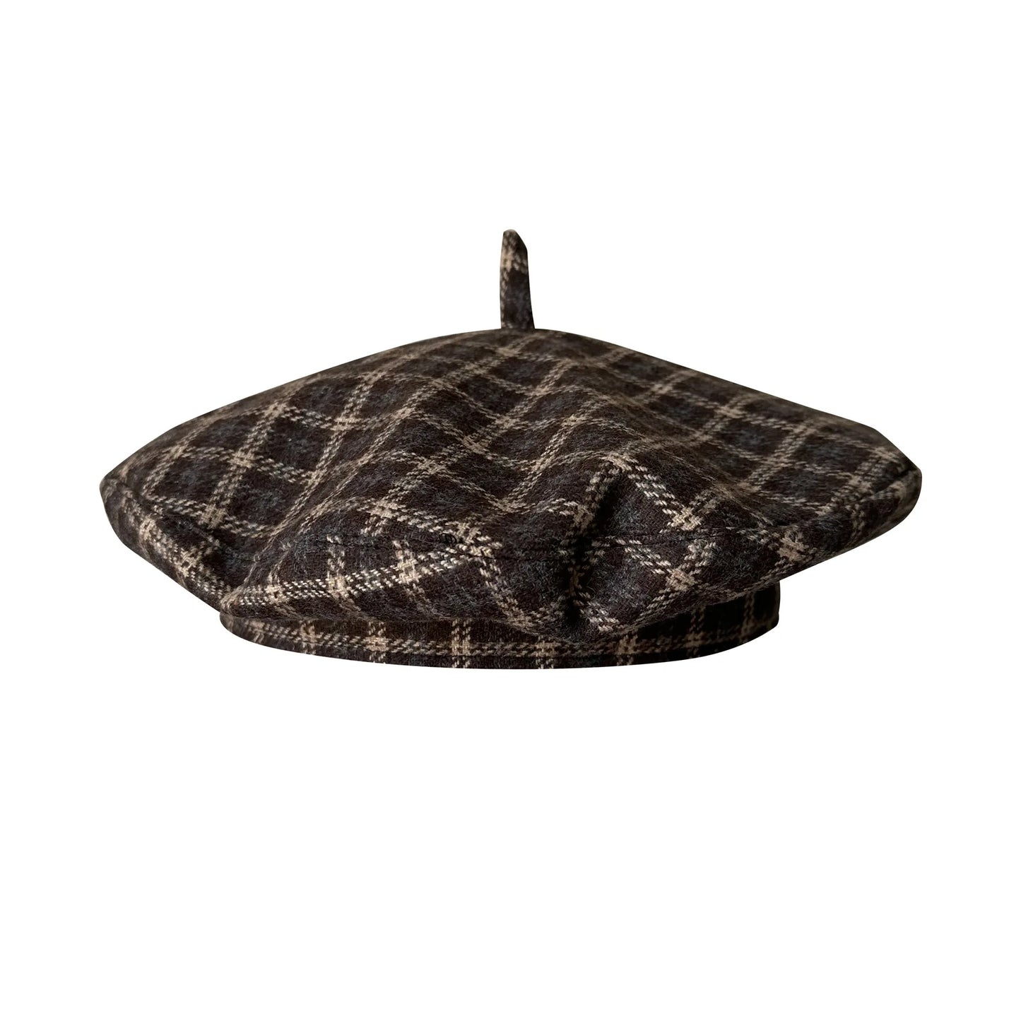 New Berets for Women in Autumn Winter British Inspired Checkered Design UFO shaped Face Slimming Retro Elegant Painter Hats