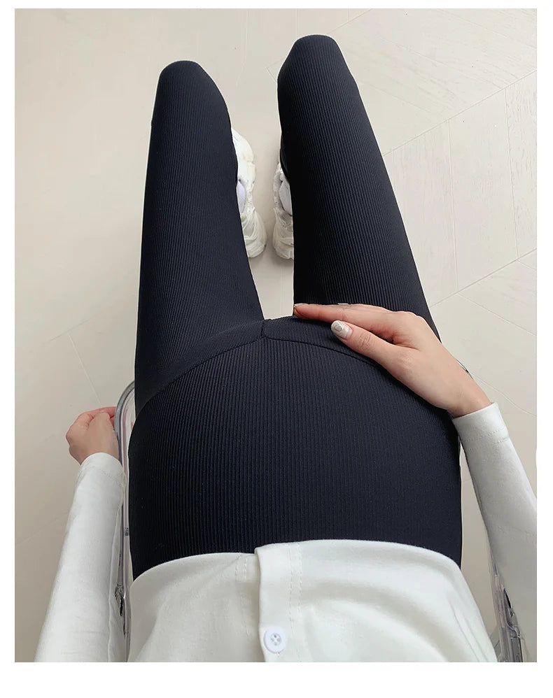 Maternity Leggings Spring and Autumn Thin Slim-fitting and Thin Yoga Pants Autumn Outer Wear Nine-point Pants Maternity Autumn