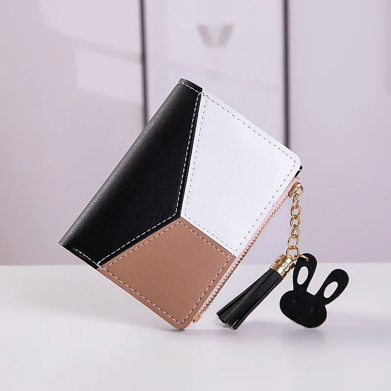 Women Fashion Wallets Zipper Coin Purse Ladies Short Purses Handbags Women Clutch Credit Cards Holder PU Leather Billfold Wallet