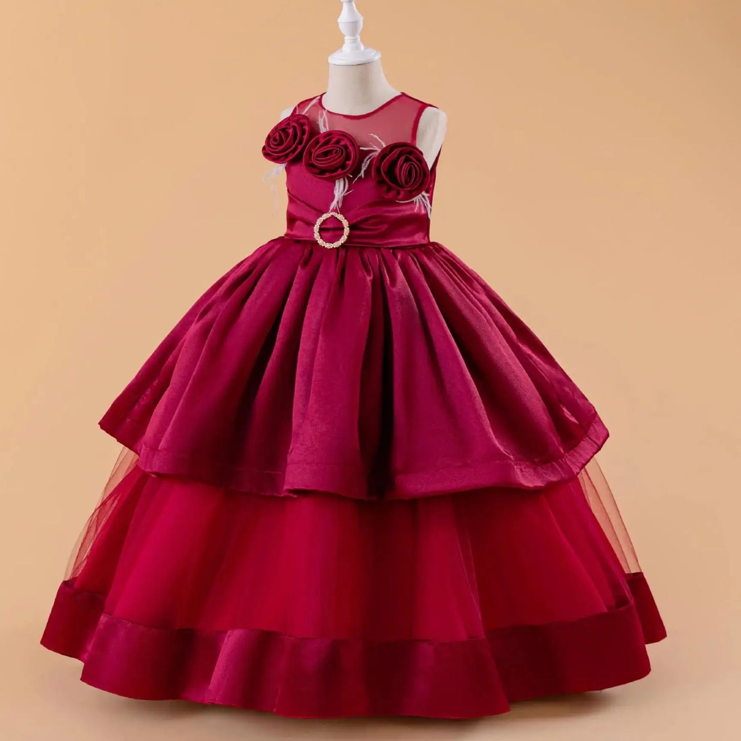 Children's Evening Gowns Flower Girl Gowns Long Dress Girls Hosting Party Birthday Gowns