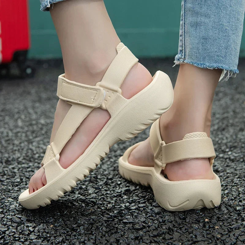 Sandals Woman Summer 2025 New Fashion Platform Sport Casual Flat Sandals Non-slip Outdoor Beach Sandalias Chaussure Femme