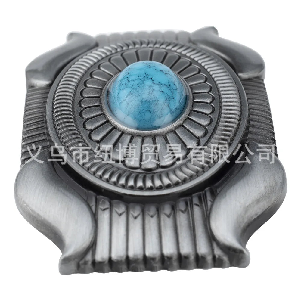 The Gate To Future Science Fiction Belt Buckle Start Button