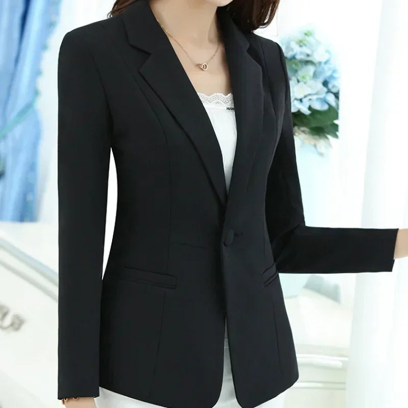 Women Blazer Office Ladies Elegant Outwear Long Sleeve Work Wear Classy Female Pink Suit African Autumn Fashion 2025 New Coat