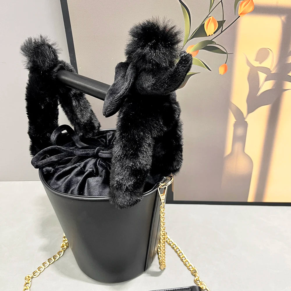 Funny Handbag for women purses and handbag luxury Designer Handmade Women's bag Casual black bucket Female shoulder Bag