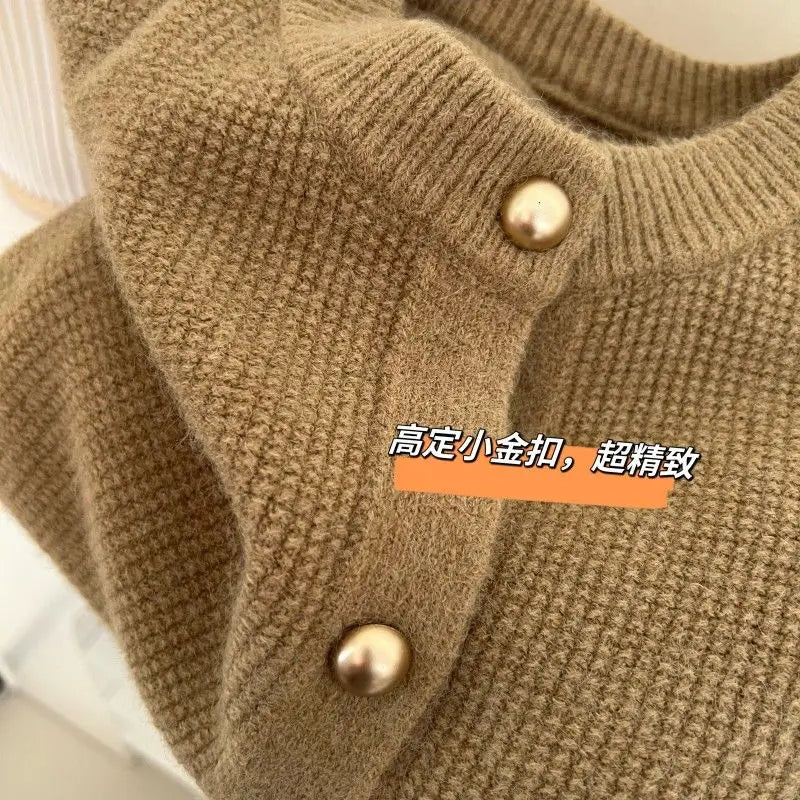 Sweater Pony Embroidered Sweater Jacket Autumn and Winter Temperament Sweater Cardigan French Style Versatile Top