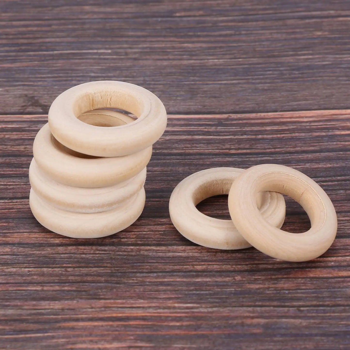 150 Pcs 25 Mm/1 Inch Wooden Craft Ring Unfinished Wooden Rings Circle Wood Pendant Connectors For DIY Projects HOT!