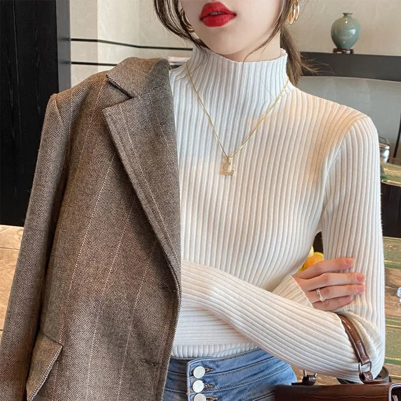 Sweater Women Autumn Winter Long Sleeve Knitted Women Sweater Pullover Slim Knit Sweater Women Tops Blusas Mujer De Moda J996