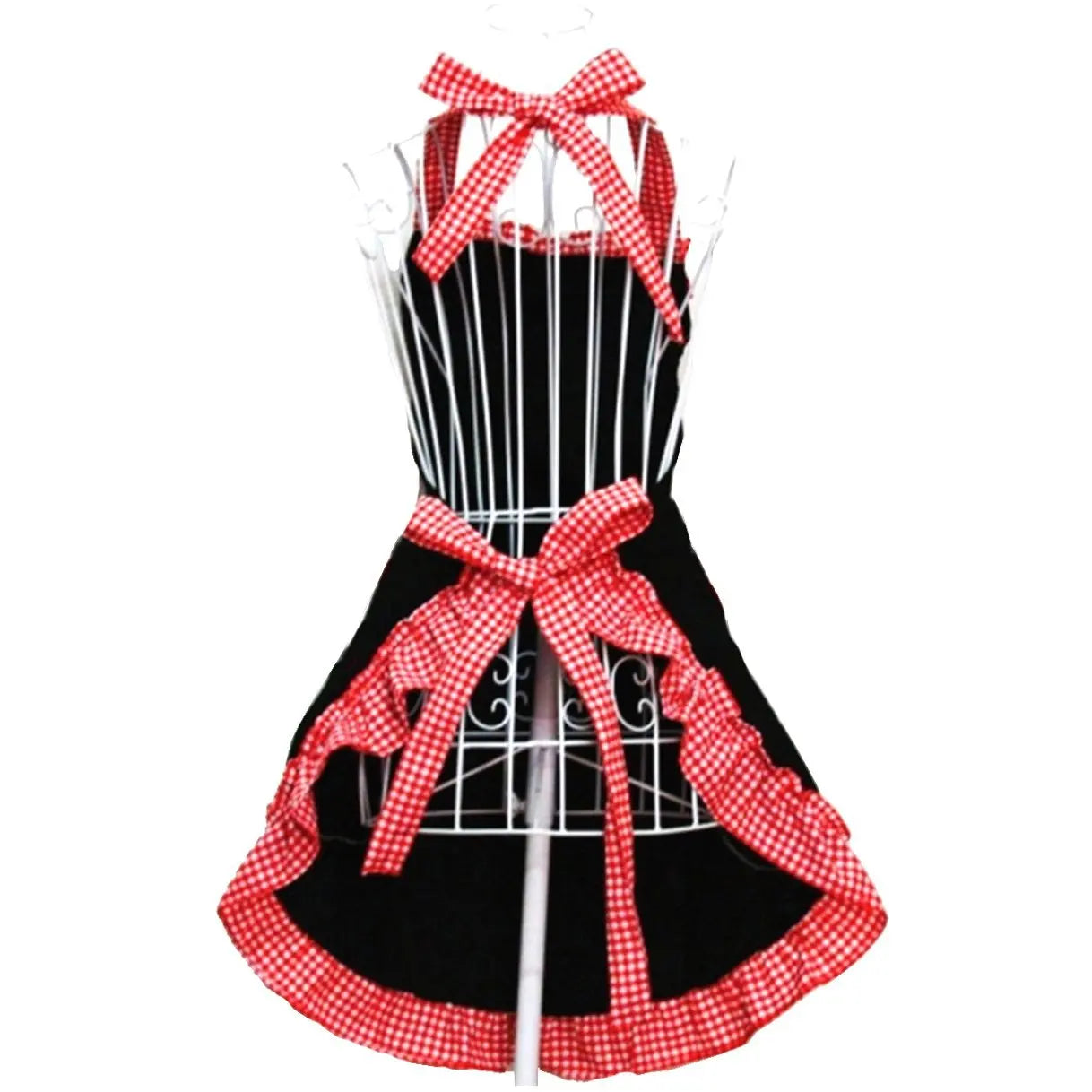 Kitchen Apron Cute Uniform Apron Flirty Outfit Dress Women Girl Fashion Lovely Bowknot Lace Anti-fouling Apron with Pockets Gift